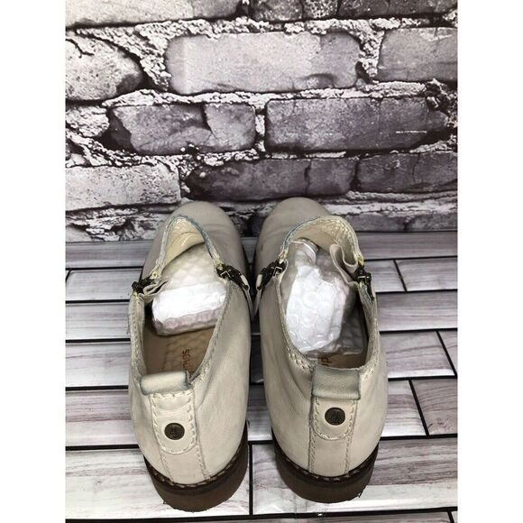 Hush Puppies Medium Moyen Ivory Suede Leather Zip Heel Booties Women Sz 8M US/39 - Picture 5 of 16